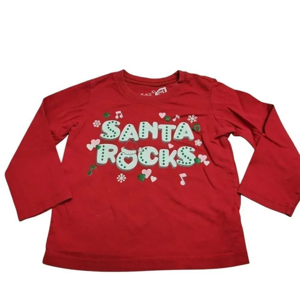 Santa Rocks Christmas shirt 24 mo